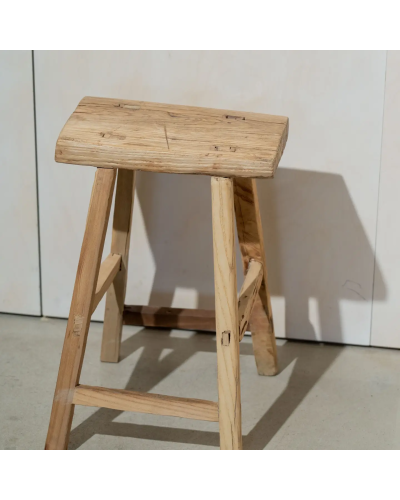 tabouret rustique antique en bois d'orme