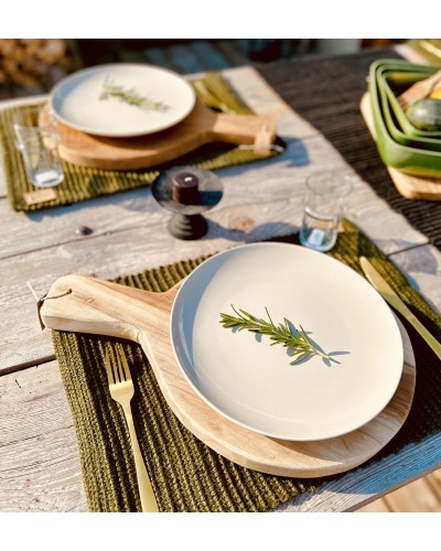 ELINA Set de table, Olive foncé